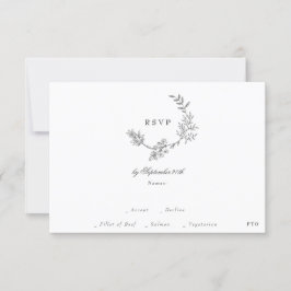 Classic Gold monogramm Website QR CODE BACK Hochze RSVP Karte