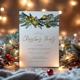 Classic Gold Office Corporate Christmas Party Einladung