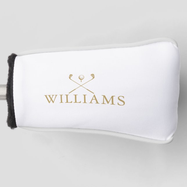 Classic Gold Personalisiert Name Golf Clubs Golf Headcover (Vorderseite)