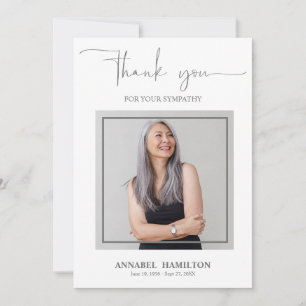 Classic Gold Script Beileid Vielen Dank Foto Einladung