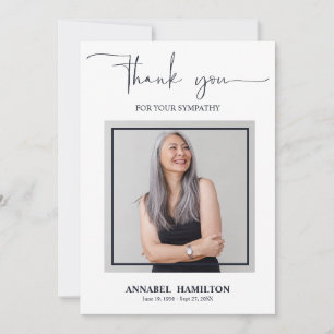 Classic Gold Script Beileid Vielen Dank Foto Invit Einladung