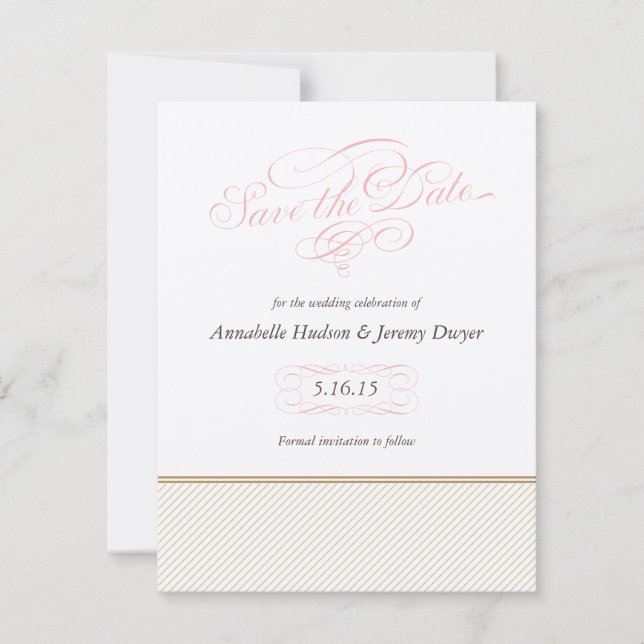 Classic Gold Stripes Enregistrer la carte Date (Devant)