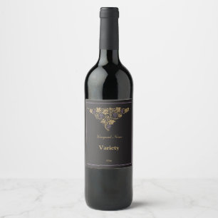 Classic Gold sur Black Antique Vin Étiquette