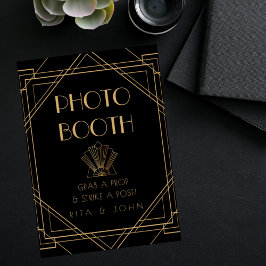 Classic Gold Vintag Foto Booth Wedding Sign Poster