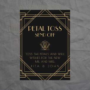 Classic Gold Vintag-Petal Toss Absenden des Signal Sockelschild