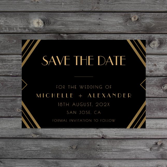 Classic Gold Vintage Wedding Save the Date Card (Von Creator hochgeladen)