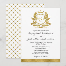 Classic Gold Wappen Wedding Invitation Card Einladung