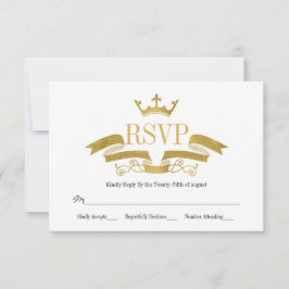 Classic Gold Wappen Wedding RSVP Card