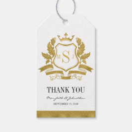 Classic Gold Wappen Wedding Vielen Dank für Ihr Ge Geschenkanhänger