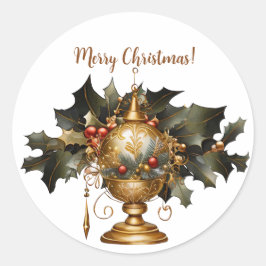 Classic Gold Weihnachtsschmuck Runder Aufkleber