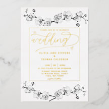 Classic Gold White Orchids Romantische Hochzeit