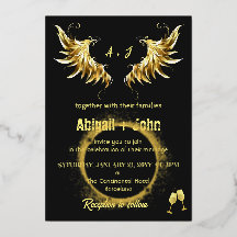 Classic Gold Wing Circle Minimalistische Hochzeit