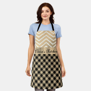 Classic Gold Zickzack Gingham Schürze