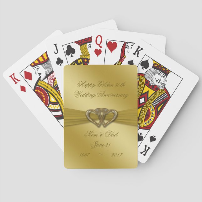 Classic Golden 50. Hochzeitstag Spielkarten (Rückseite)