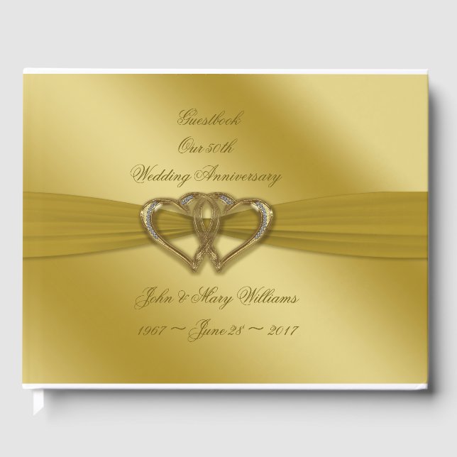 Classic Golden 50. Wedding Anniversary Gästebuch (Vorderseite)
