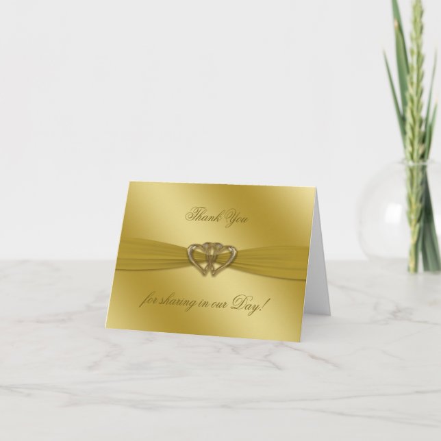 Classic Golden 50. Wedding Anniversary Note Card Karte (Vorderseite)