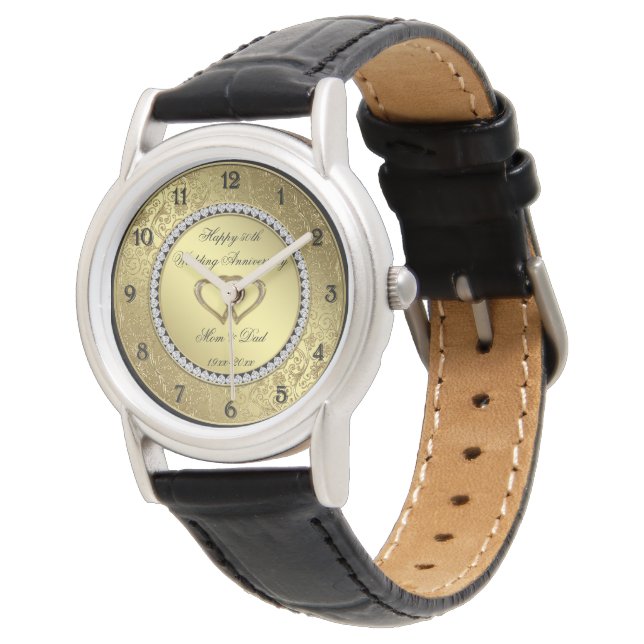 Classic Golden Mariage Anniversaire Montre (Incliné)