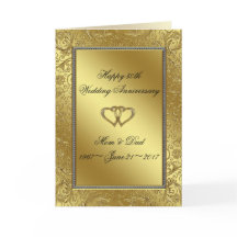 Classic Golden Wedding Anniversary Grußkarte