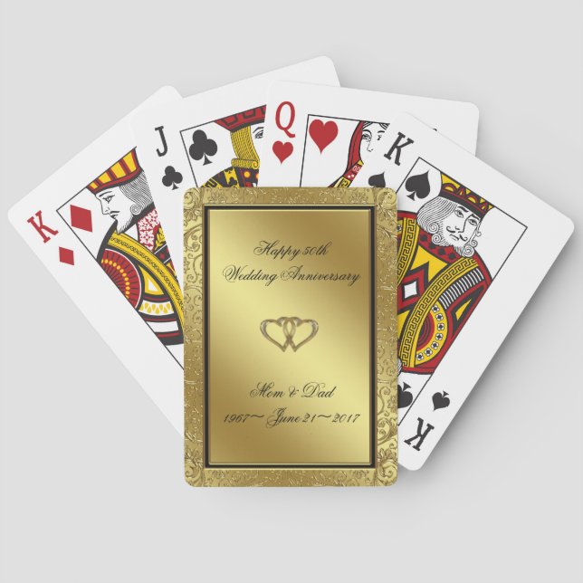 Classic Golden Wedding Jubiläum Spielkarten (Rückseite)
