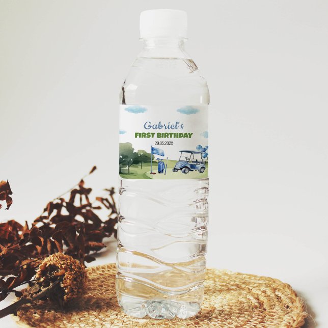 Classic Golf Birthday Party Wasserflasche Etikett (Von Creator hochgeladen)