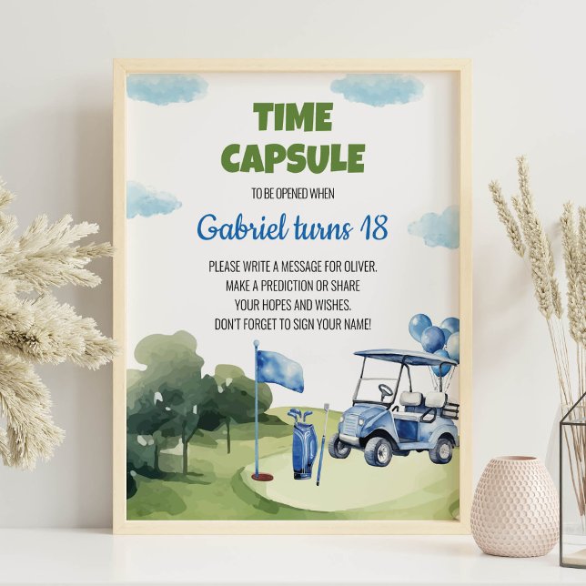 Classic Golf Boy Birthday Time Kapselunterschrift Poster (Von Creator hochgeladen)