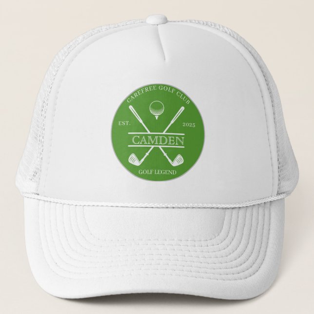 Classic Golf Club Name Green Truckerkappe (Vorderseite)