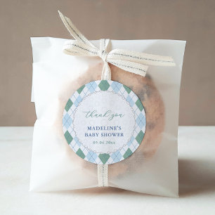 Classic Golf Green und Blue Baby Boy Dusche Gefall Runder Aufkleber