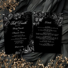 Classic Gothic Black 'bis zum Tod Hochzeit Details Einladung
