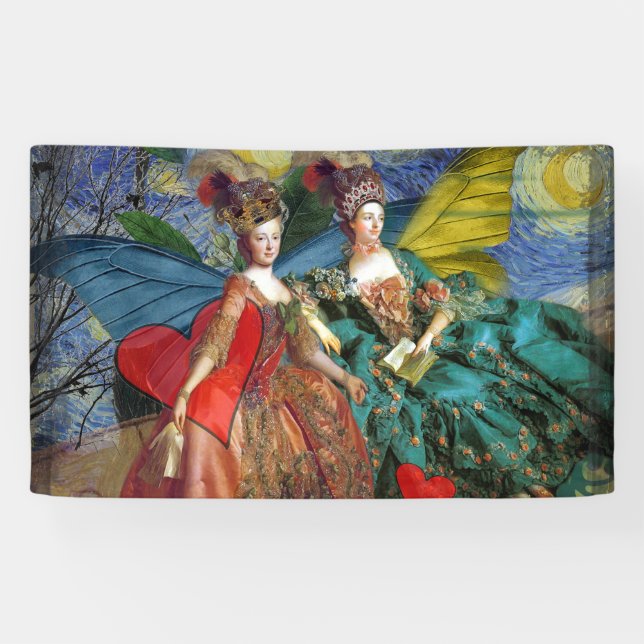 Classic Gothic Gemini Whimsical Butterfly Weibchen Banner (Horizontal)
