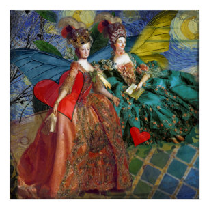 Classic Gothic Gemini Whimsical Butterfly Weibchen Poster