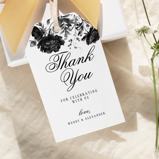 Classic Gothic White Wedding Vielen Dank Geschenkanhänger (Von Creator hochgeladen)