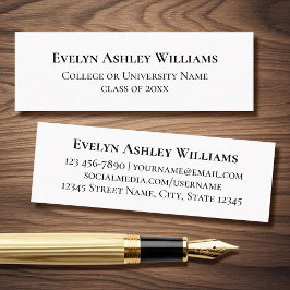 Classic Graduate Name Mini Insert Contact Card Visitenkarte