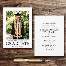 Classic Graduation Announcement Card Photo Formal Ankündigung