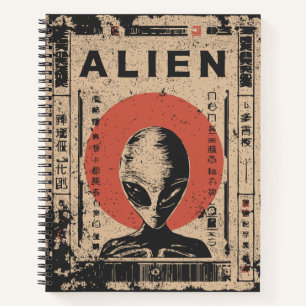 Classic Gray Alien Extraterrestrische Gestaltung Notizbuch