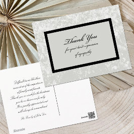 Classic Gray Beileid Vielen Dank Postcard Postkarte