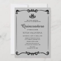 Classic Gray Black Tiara Quinceanera