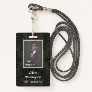 Classic Gray Marble Convention Mitarbeiter ID-Tag Ausweis