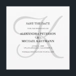 Classic Gray Monogram Save the Date<br><div class="desc">Diese eleganten Hochzeitseinladungen Save the Date zeigen Ihr Monogramm in einem großen,  stylischen Text in weichem Grau auf weißem Hintergrund. Eine einfache,  elegante Suche nach Ihrer modernen Hochzeit.</div>