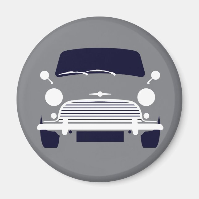 Classic Gray Morris Mini Cooper Magnet (Vorne)