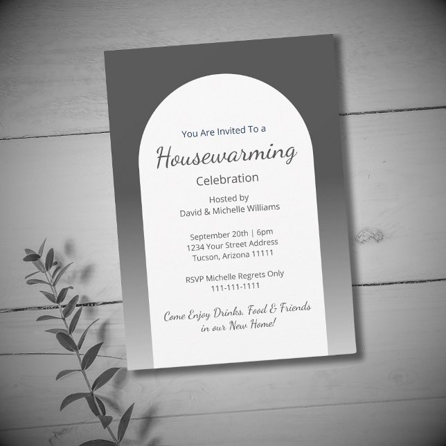 Classic Gray Simple Housewarming Party Neue Zuhaus Einladung (Von Creator hochgeladen)