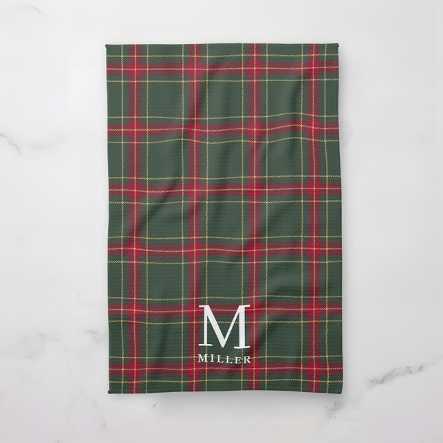 Classic Green and Red Tartan Plaid Christmas Geschirrtuch (Von Creator hochgeladen)