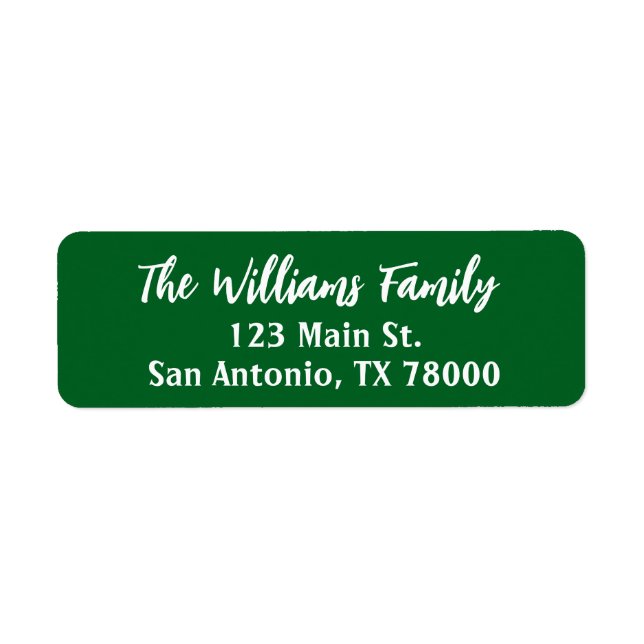 Classic Green Christmas Script-Rücksendeadresse (Vorne)