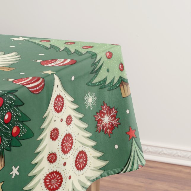 Classic Green Christmas Tree Pattern Holiday Tischdecke (Beispiel)