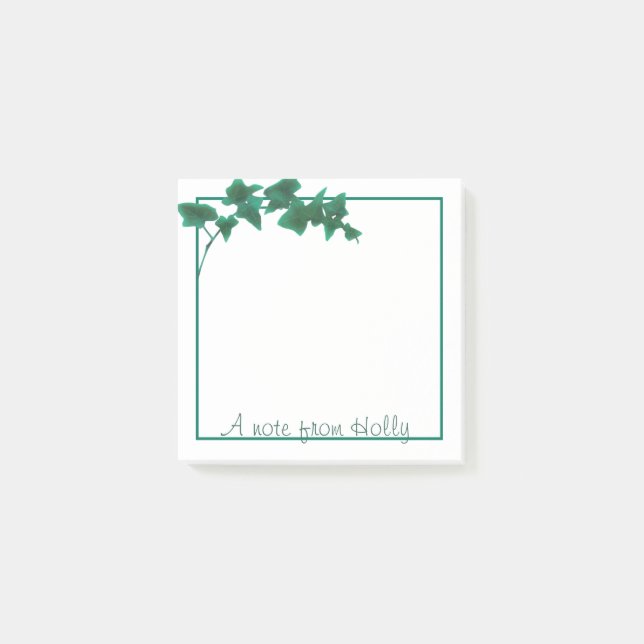 Classic Green English Ivy | Naturliebhabergeschenk Post-it Klebezettel (Vorderseite)