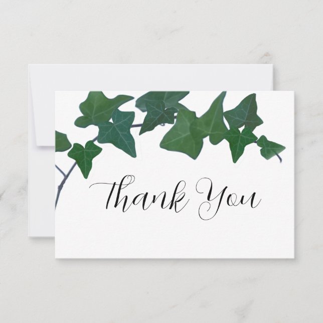 Classic Green English Ivy vielen Dank Karte (Vorderseite)