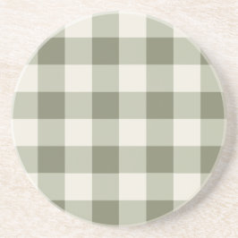 Classic Green Farmhouse Gingham Style Getränkeuntersetzer