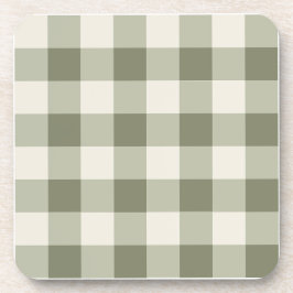 Classic Green Farmhouse Gingham Style Getränkeuntersetzer