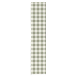 Classic Green Farmhouse Gingham Style Kurzer Tischläufer