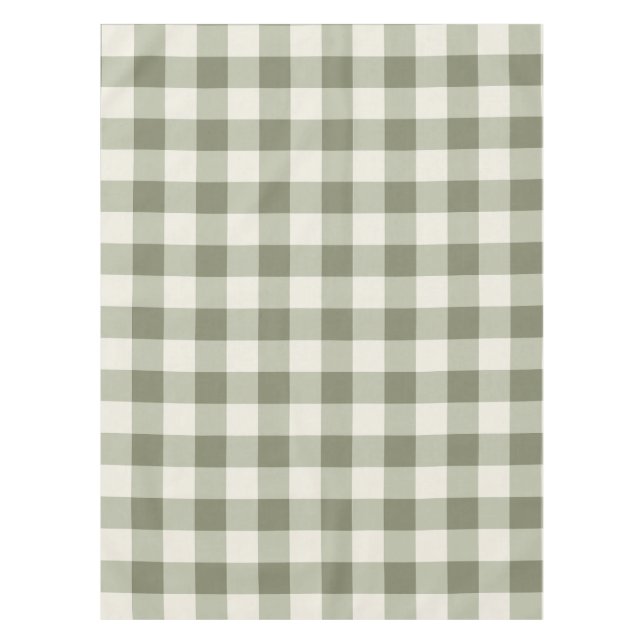 Classic Green Farmhouse Gingham Style Tischdecke (Vorderseite)
