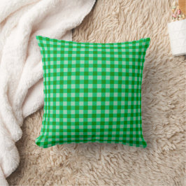 Classic Green Gigham Pattern Throw Kissen